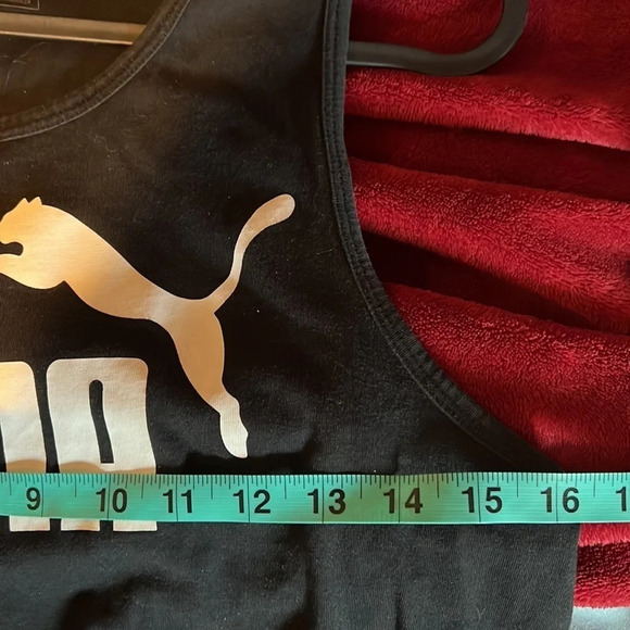 Puma black white logo tank top Sz M - Picture 8 of 11